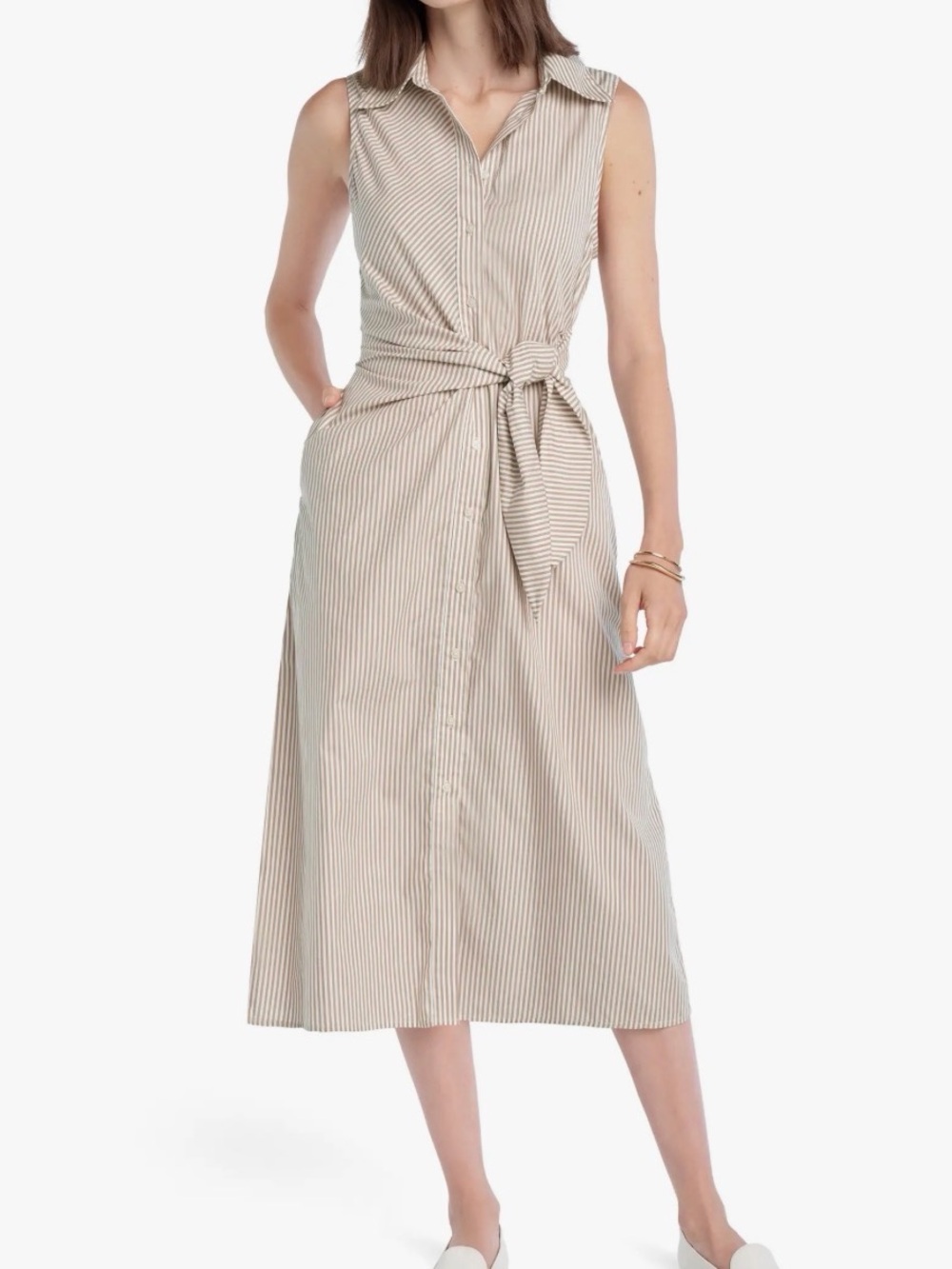 Favorite Daughter The Good Behavior Stripe Tie Waist Shirtdress Size Large NWT